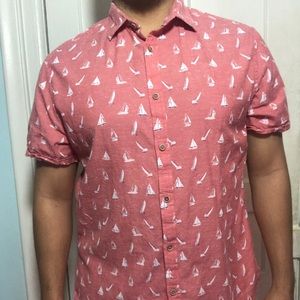 Denim & Flower - Salmon Sailing Boat Print (XL)